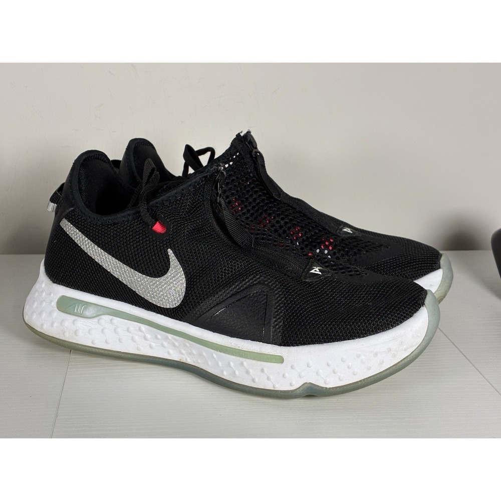 Nike PG 4 Paul George Black White Basketball Shoes CD5079-001 Men's Size 7.5